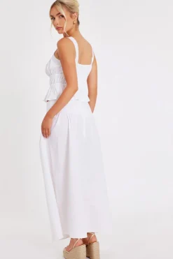 Quiz White Tie Detail Crop Top Clearance