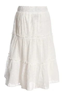 Quiz White Tiered Midi Skirt Discount