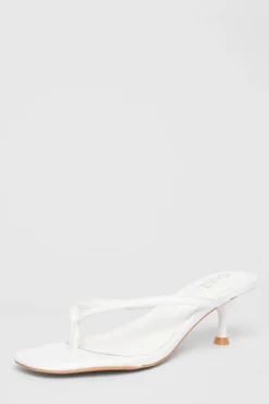 Quiz Toe Post Heels White Sale