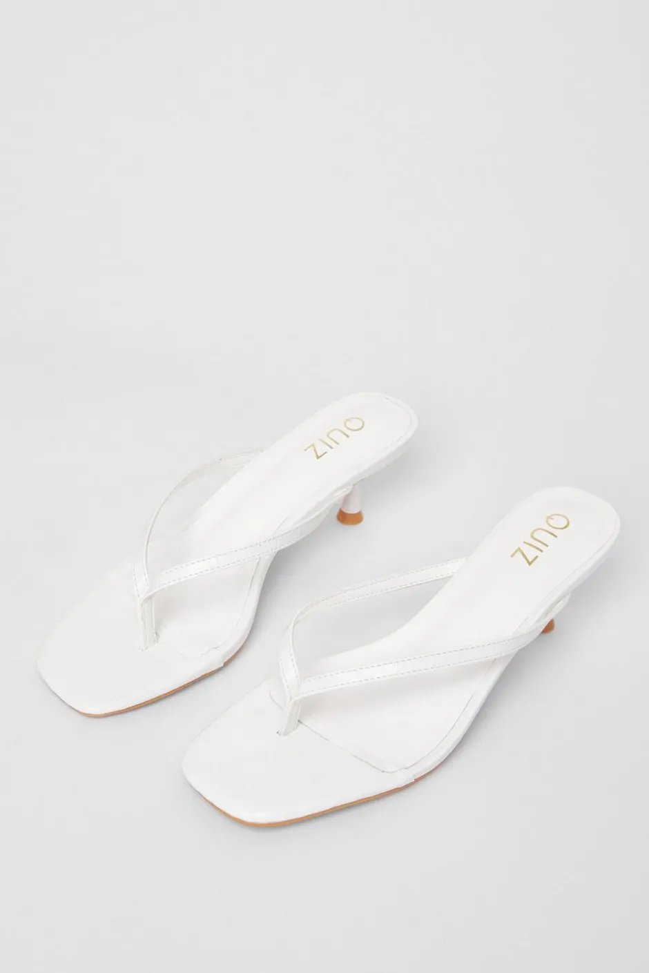 Quiz Toe Post Heels White Sale