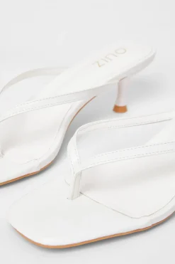 Quiz Toe Post Heels White Sale