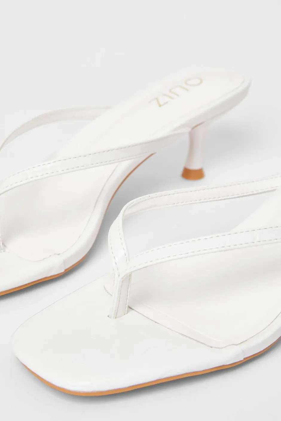 Quiz Toe Post Heels White Sale