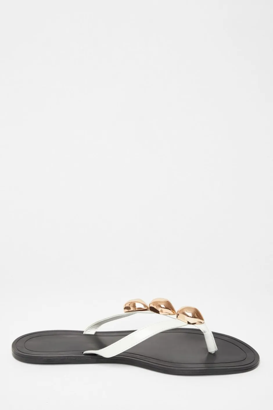 Quiz Toe Thong Flat Sandals White Online