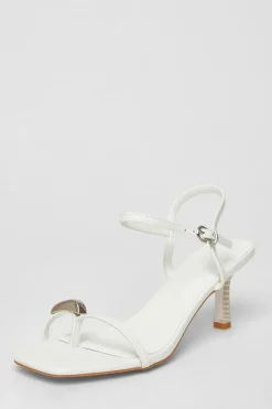 Quiz Toe Thong Stiletto Heels White Discount