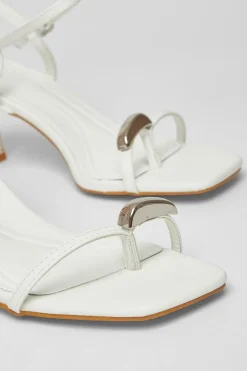 Quiz Toe Thong Stiletto Heels White Discount