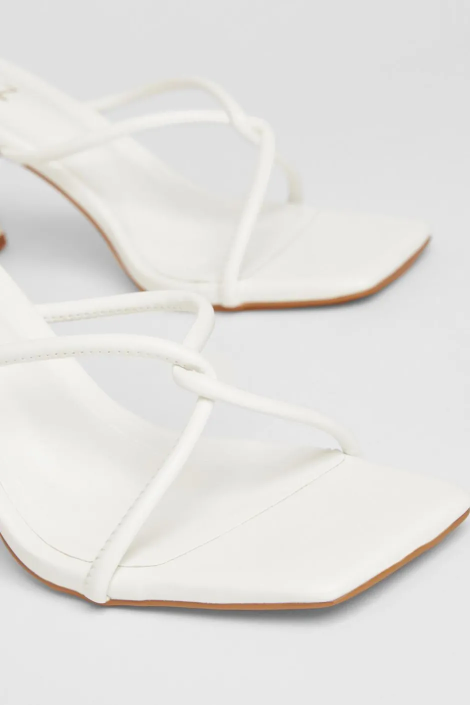 Quiz Twist Front Strappy Block Heels White Hot