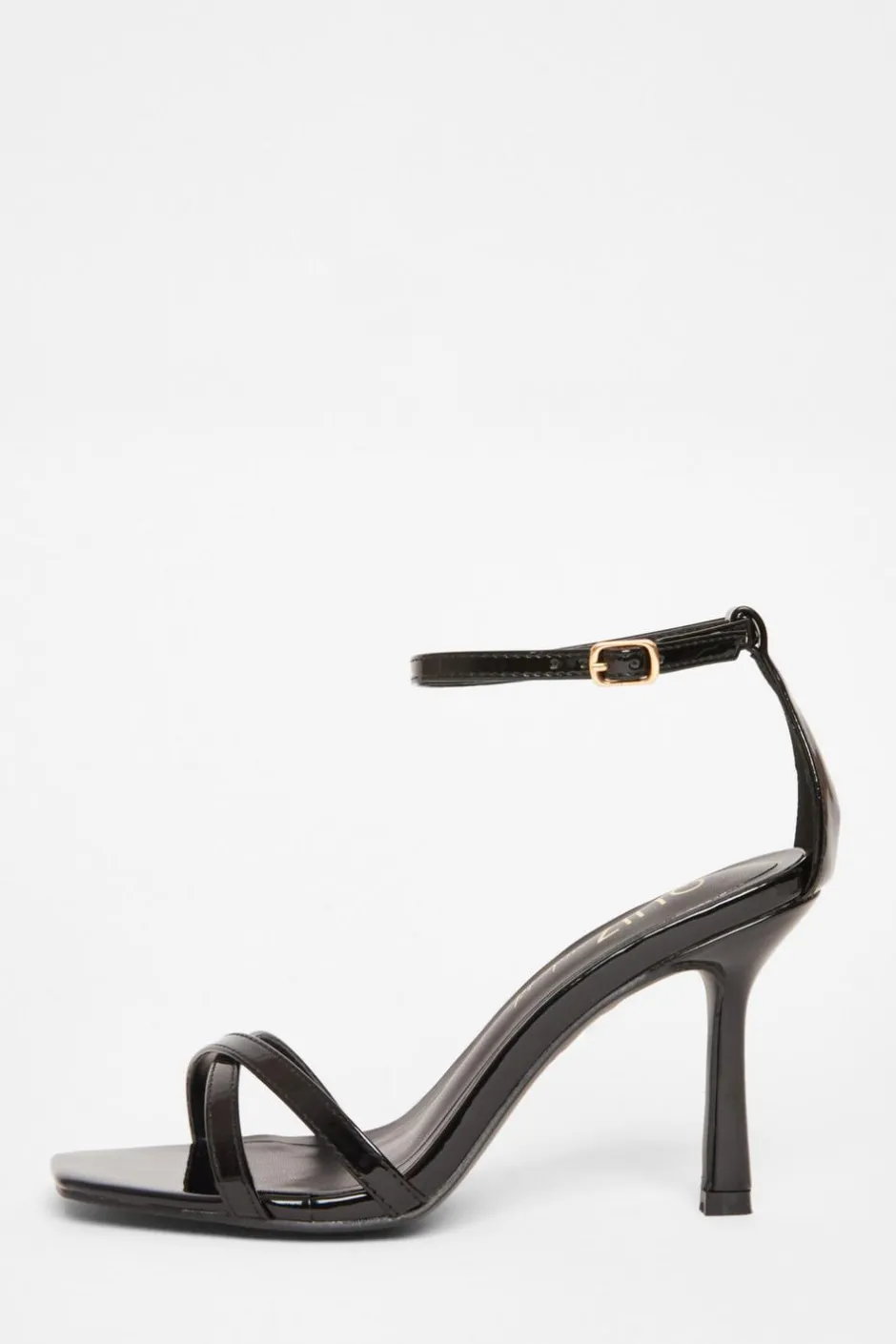 Quiz Wide Fit Barely There Heels Black Discount