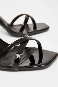 Quiz Wide Fit Barely There Heels Black Discount