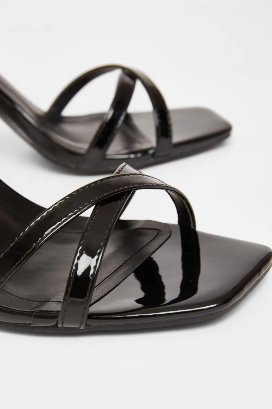 Quiz Wide Fit Barely There Heels Black Discount