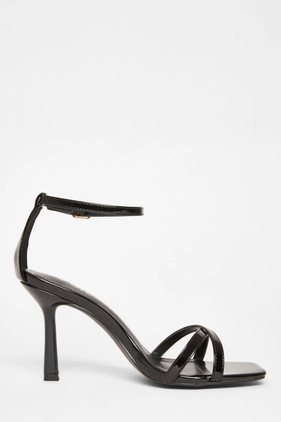 Quiz Wide Fit Barely There Heels Black Discount