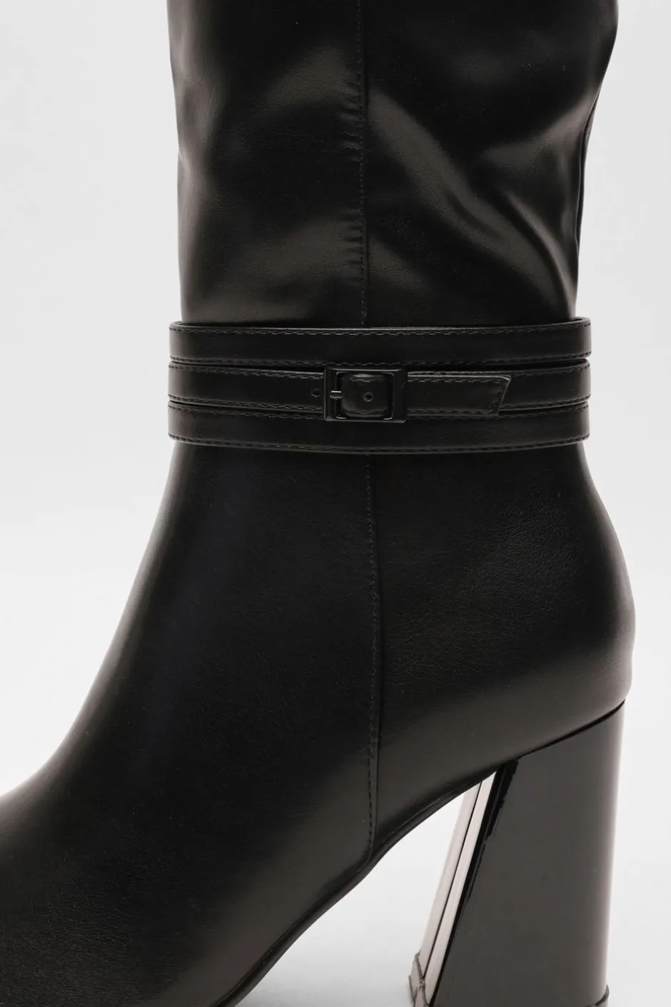 Quiz Wide Fit Black Faux Leather Knee High Boots Best
