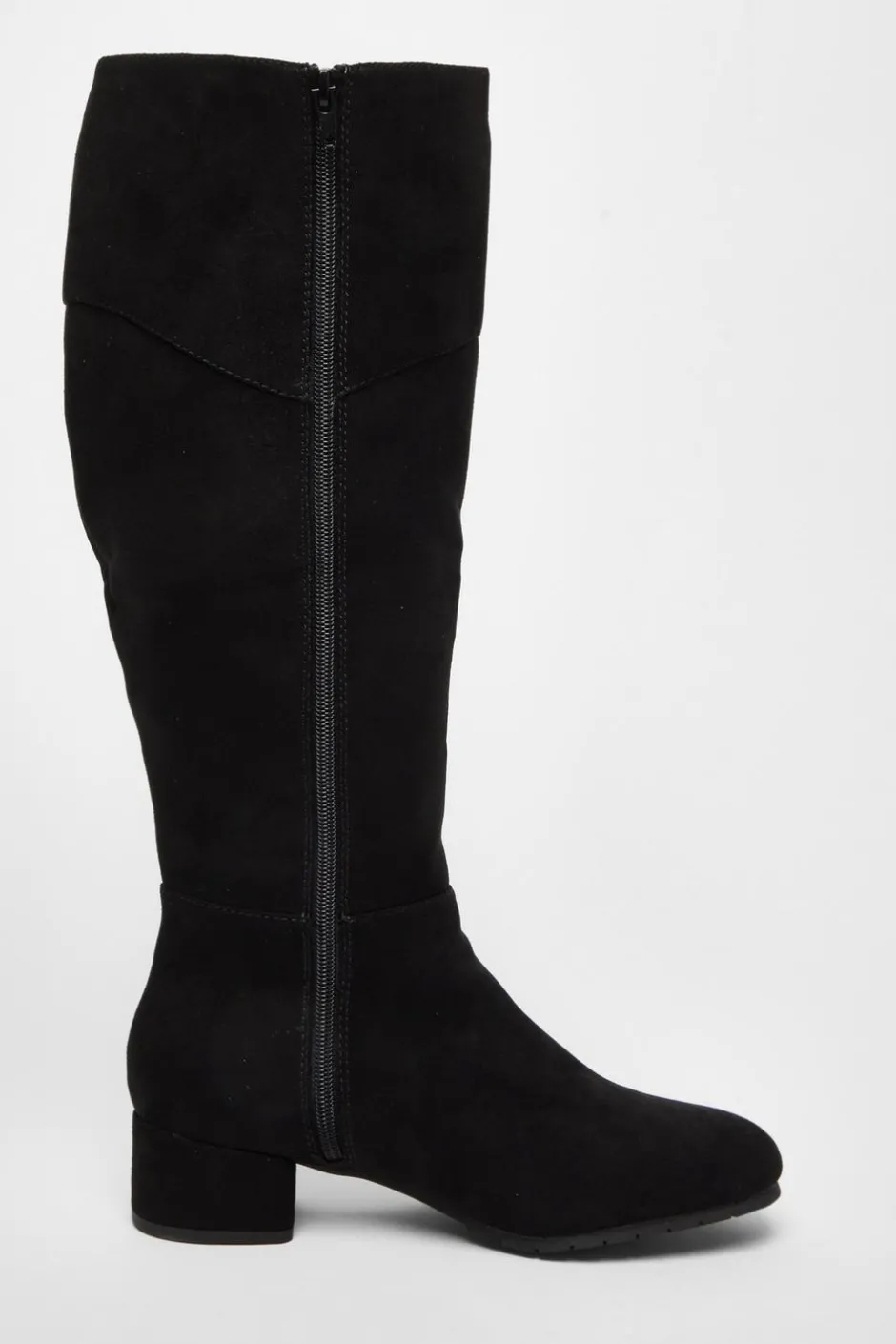 Quiz Wide Fit Black Faux Suede Boots Clearance