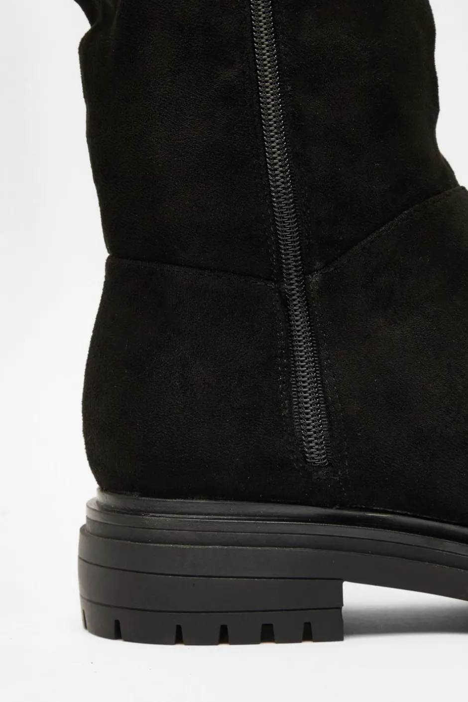 Quiz Wide Fit Black Knee High Faux Suede Boots Outlet