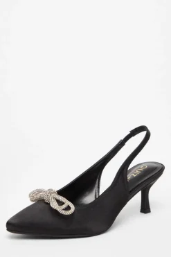 Quiz Wide Fit Black Slingback Court Heels Best