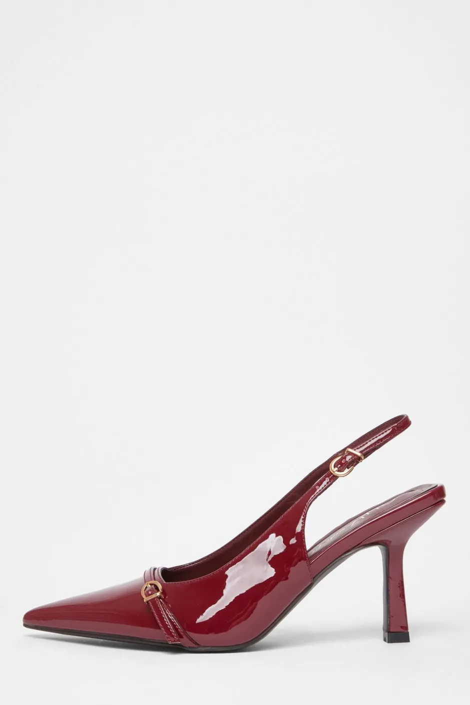 Quiz Wide Fit Dark Red Slingback Court Heels Burgundy Sale