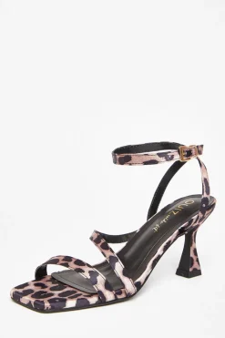 Quiz Wide Fit Leopard Print Sandal Outlet
