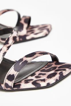 Quiz Wide Fit Leopard Print Sandal Outlet