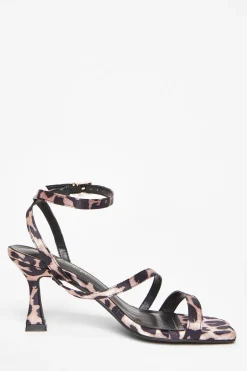 Quiz Wide Fit Leopard Print Sandal Outlet