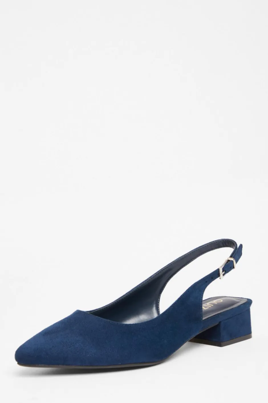 Quiz Wide Fit Faux Suede Pumps Navy