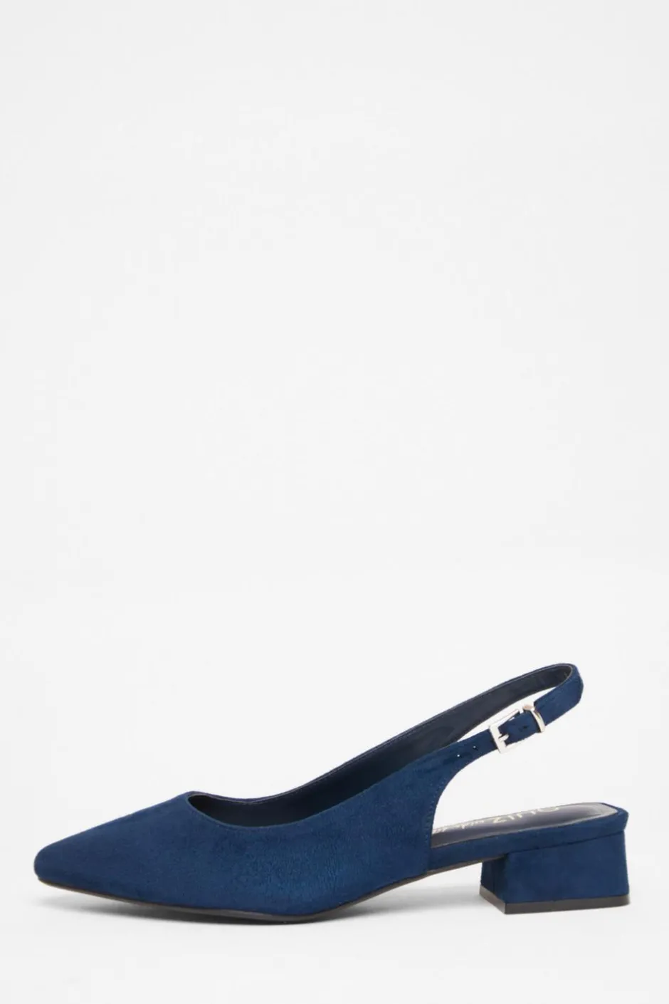 Quiz Wide Fit Faux Suede Pumps Navy