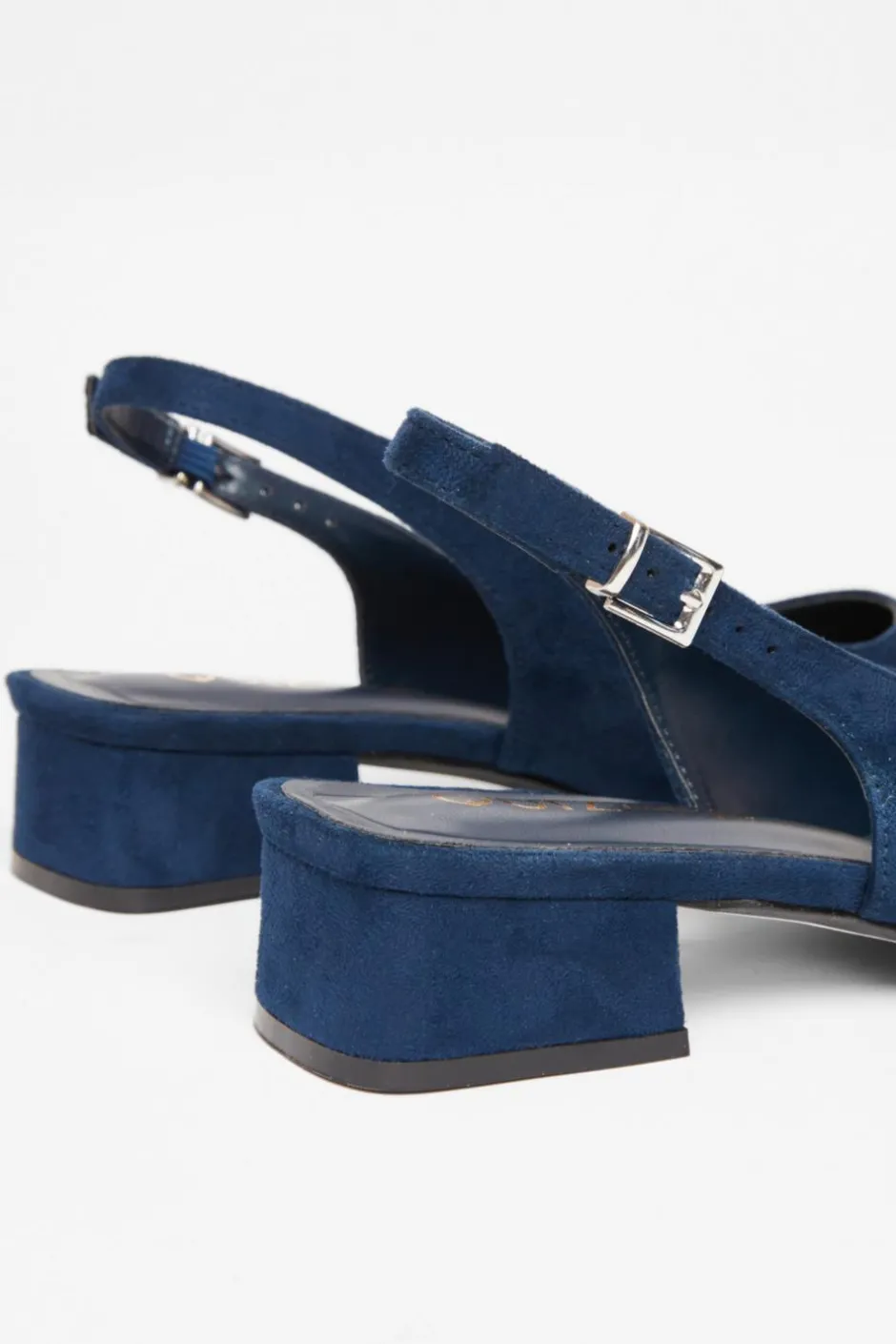Quiz Wide Fit Faux Suede Pumps Navy