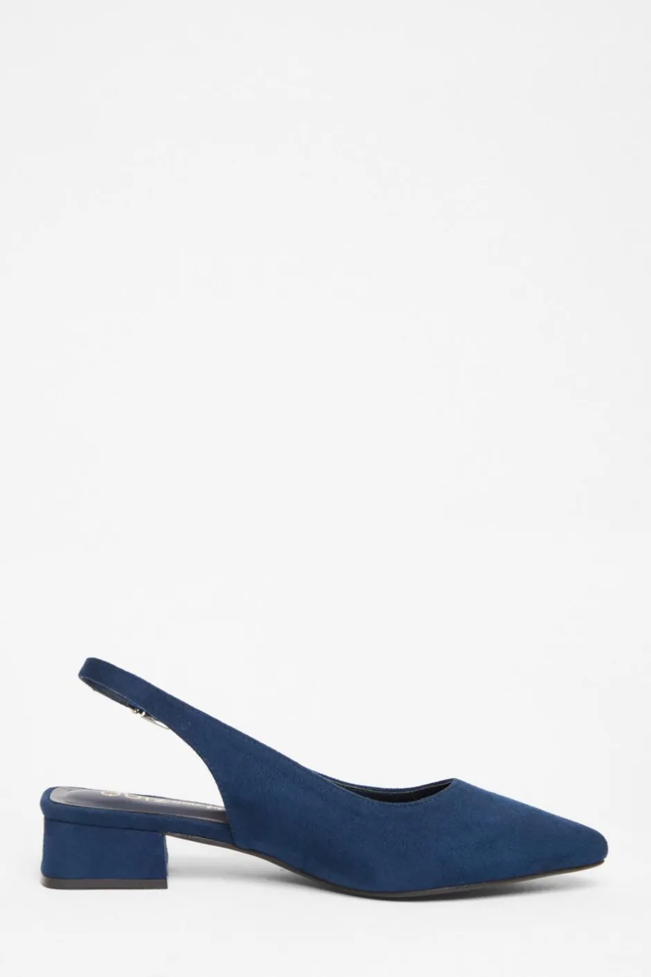Quiz Wide Fit Faux Suede Pumps Navy