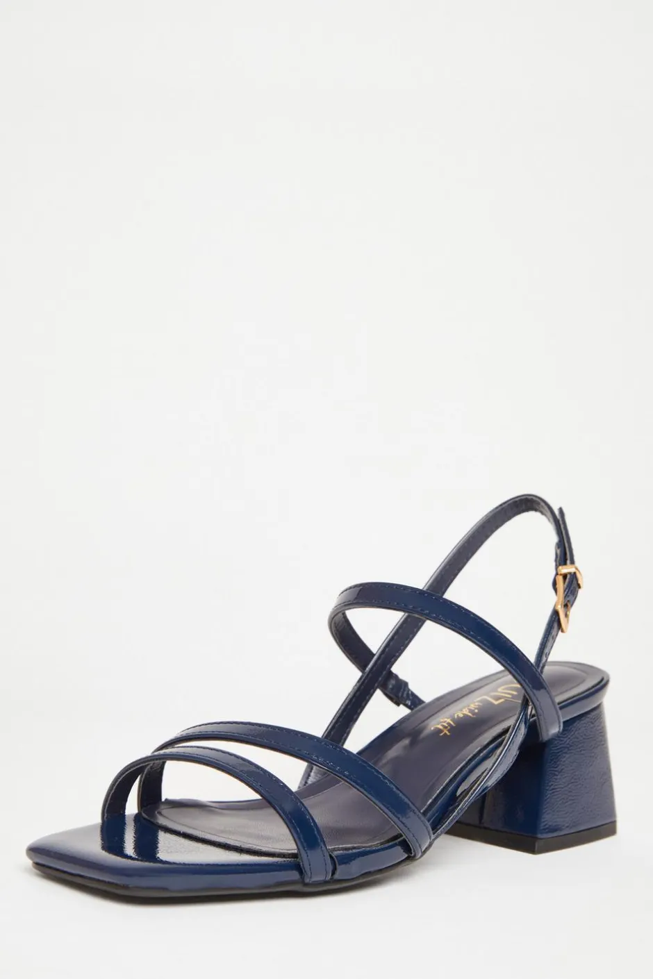 Quiz Wide Fit Slingback Sandal Navy Outlet