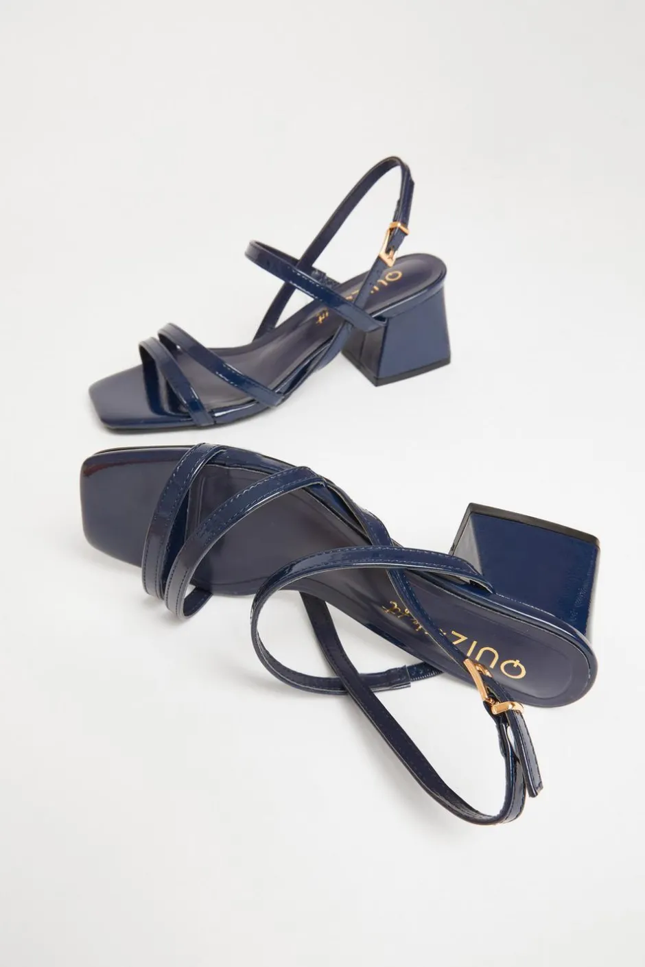 Quiz Wide Fit Slingback Sandal Navy Outlet