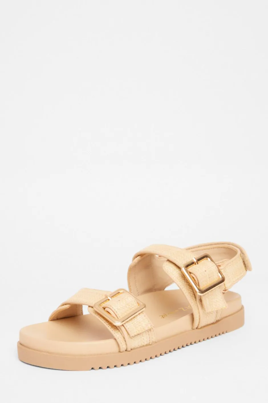 Quiz Wide Fit Double Strap Sandals Nude Best