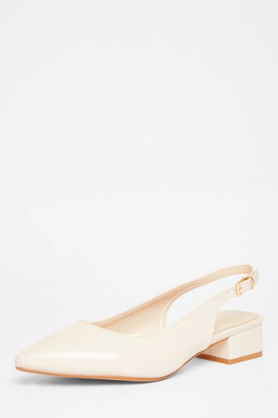 Quiz Wide Fit Faux Leather Pumps Nude Clearance
