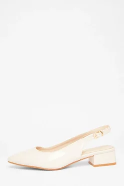 Quiz Wide Fit Faux Leather Pumps Nude Clearance