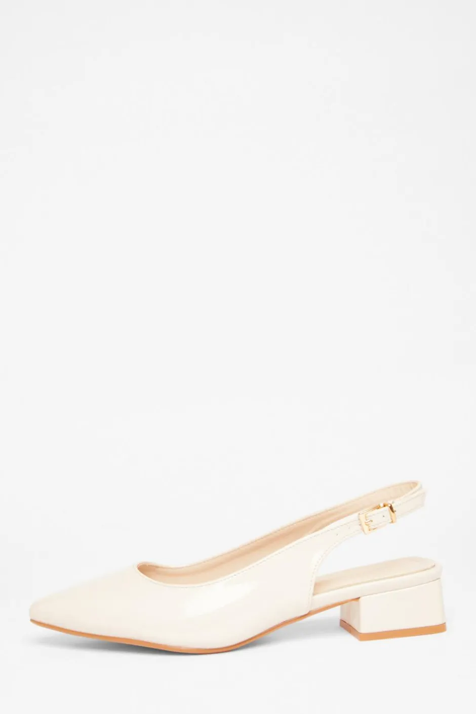 Quiz Wide Fit Faux Leather Pumps Nude Clearance