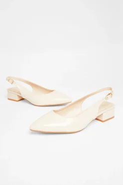 Quiz Wide Fit Faux Leather Pumps Nude Clearance
