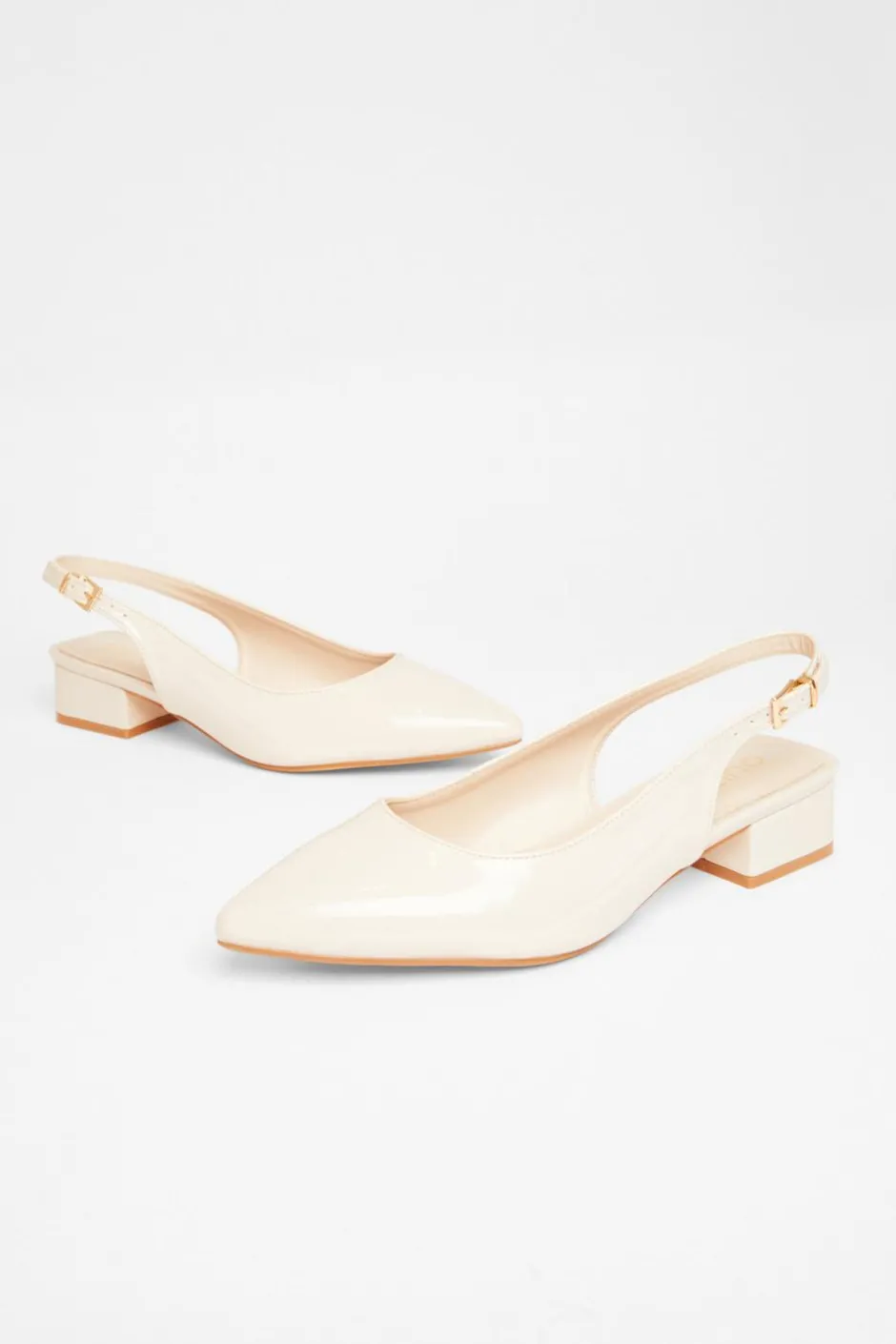 Quiz Wide Fit Faux Leather Pumps Nude Clearance
