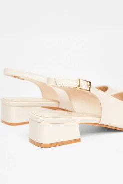 Quiz Wide Fit Faux Leather Pumps Nude Clearance