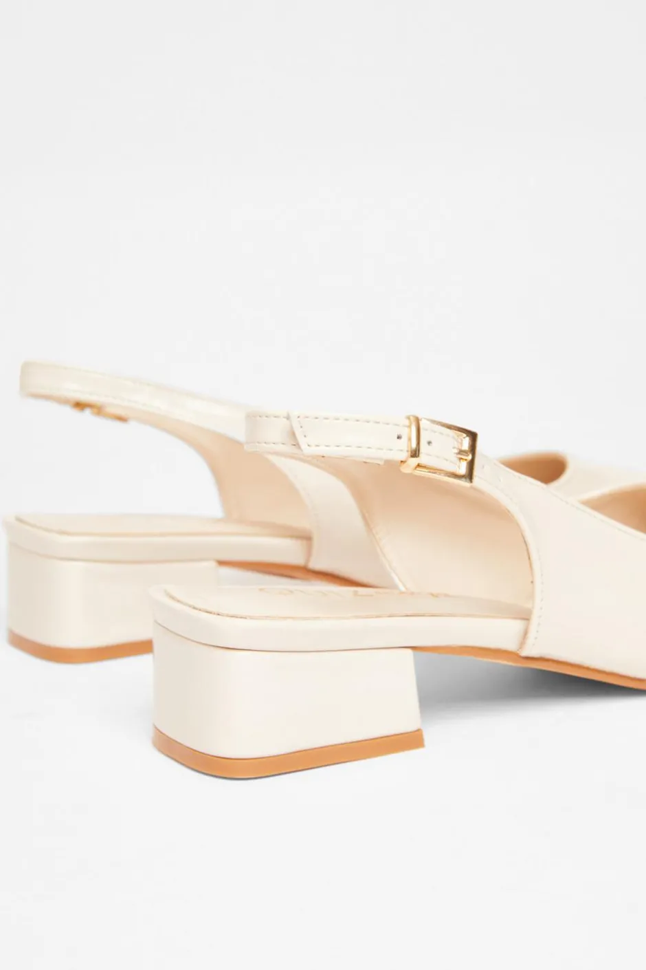 Quiz Wide Fit Faux Leather Pumps Nude Clearance