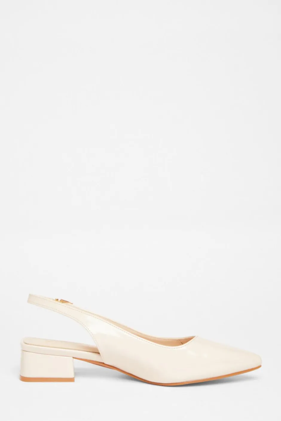 Quiz Wide Fit Faux Leather Pumps Nude Clearance