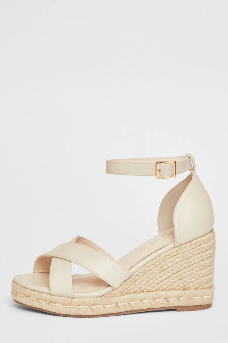 Quiz Wide Fit Faux Leather Wedges Nude Online