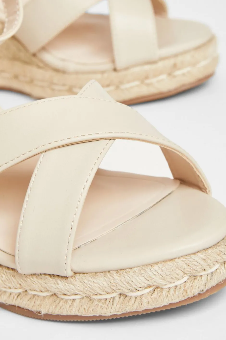 Quiz Wide Fit Faux Leather Wedges Nude Online