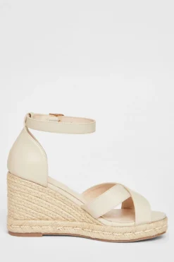 Quiz Wide Fit Faux Leather Wedges Nude Online