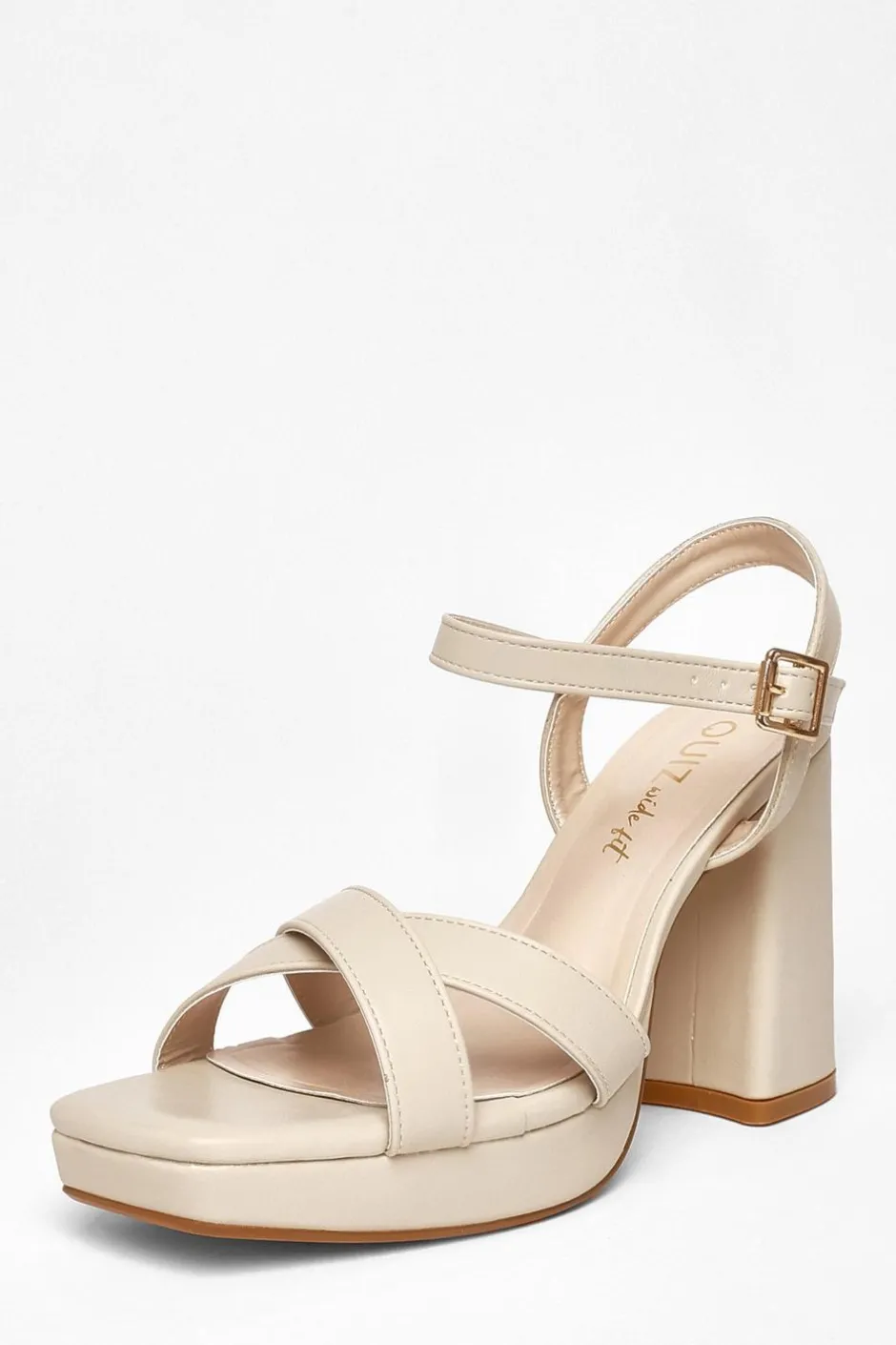Quiz Wide Fit Platform Heels Nude Online