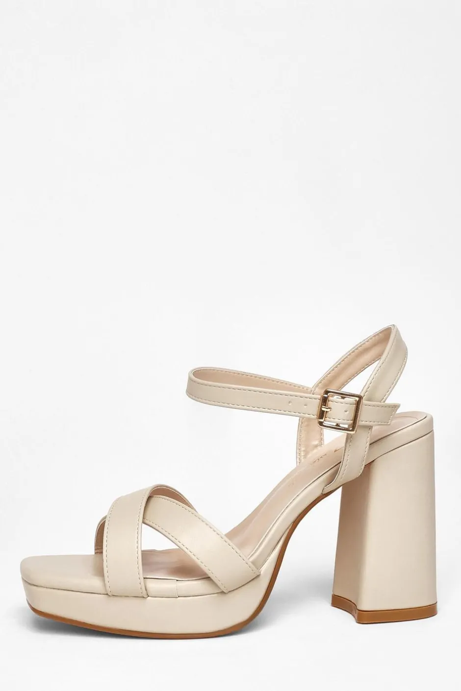 Quiz Wide Fit Platform Heels Nude Online