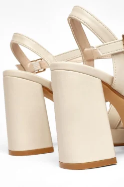 Quiz Wide Fit Platform Heels Nude Online