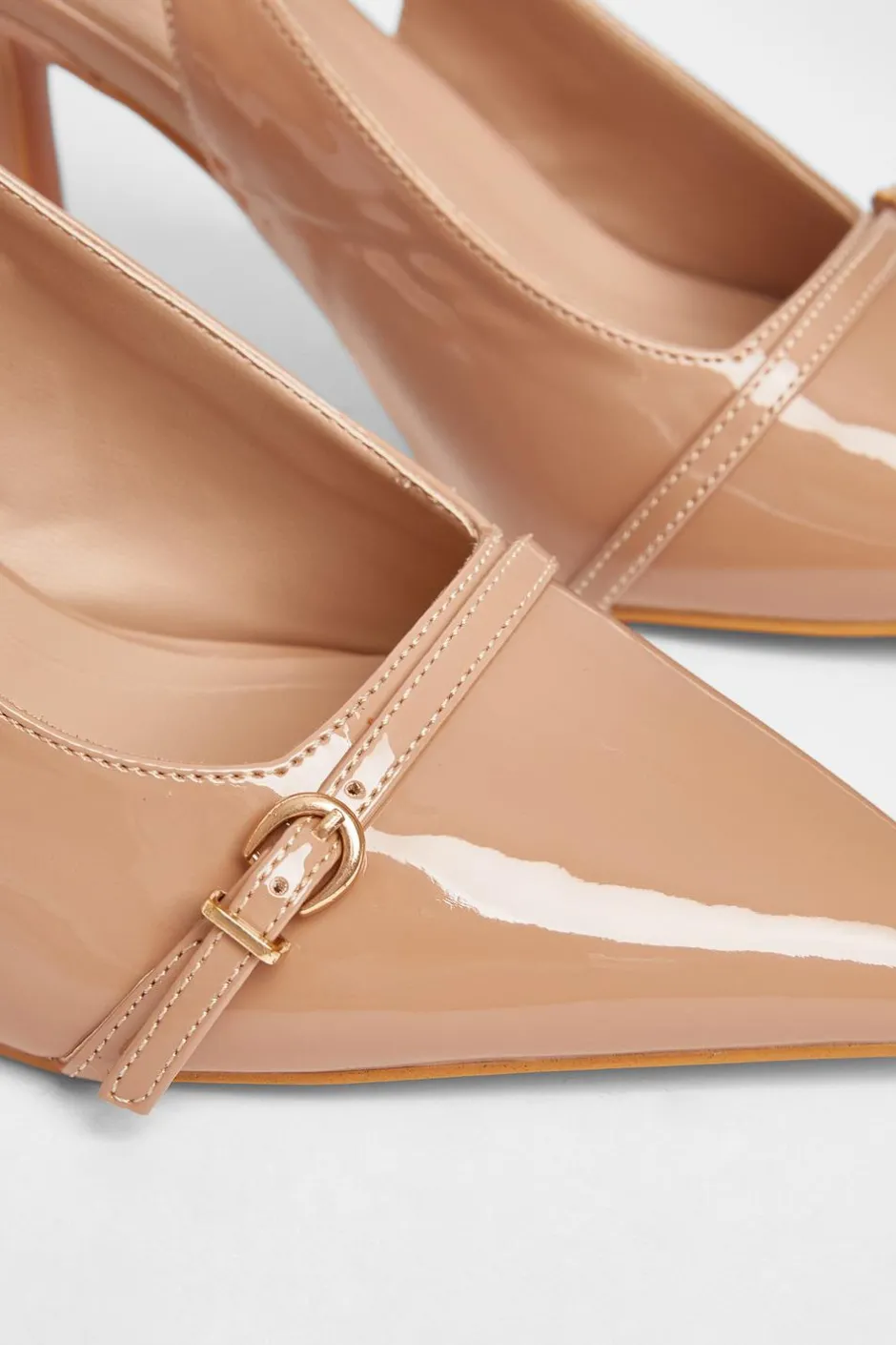 Quiz Wide Fit Slingback Court Heels Nude Outlet