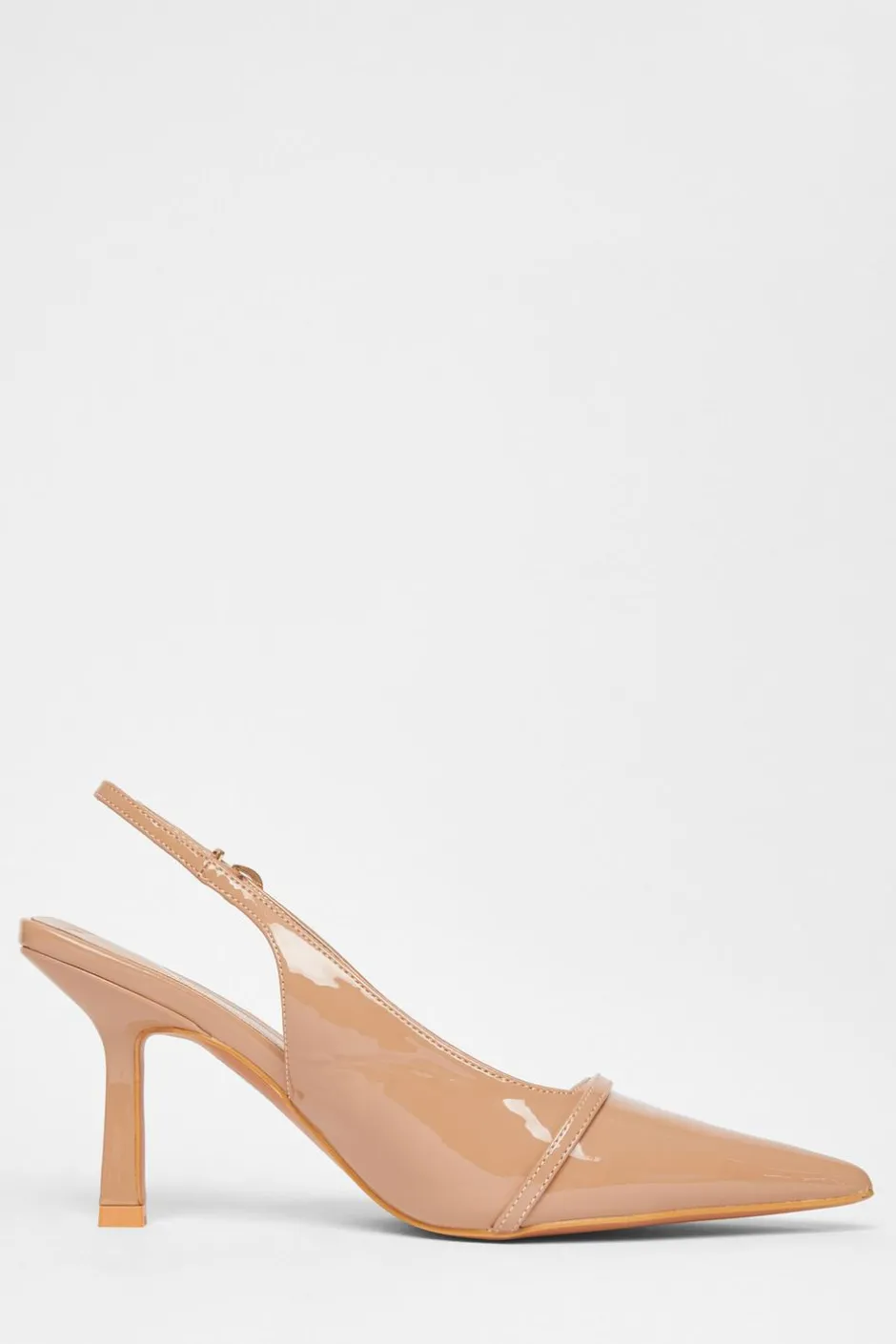 Quiz Wide Fit Slingback Court Heels Nude Outlet