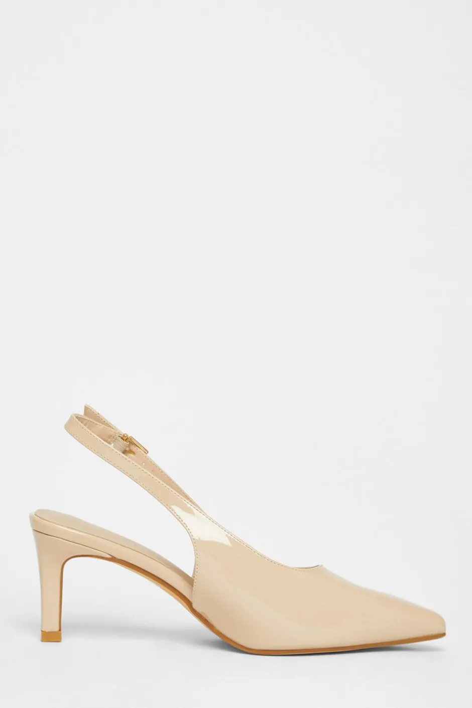 Quiz Wide Fit Slingback Court Heels Nude Outlet