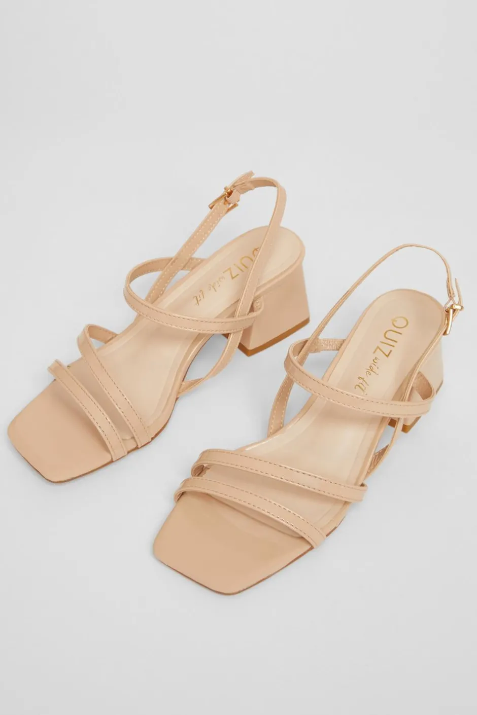Quiz Wide Fit Slingback Sandal Nude Discount