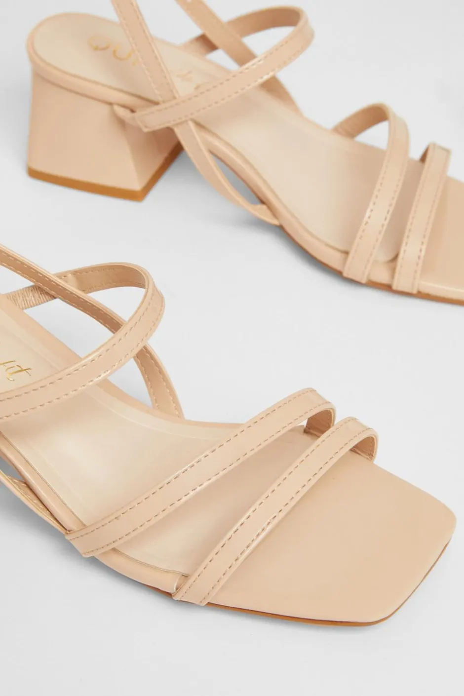 Quiz Wide Fit Slingback Sandal Nude Discount