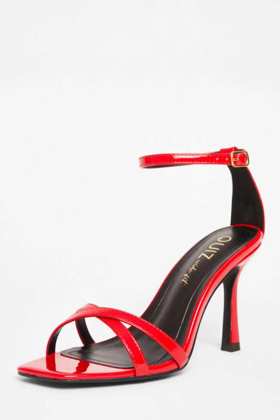 Quiz Wide Fit Barely There Heels Red Sale