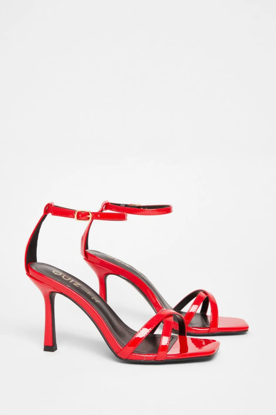 Quiz Wide Fit Barely There Heels Red Sale